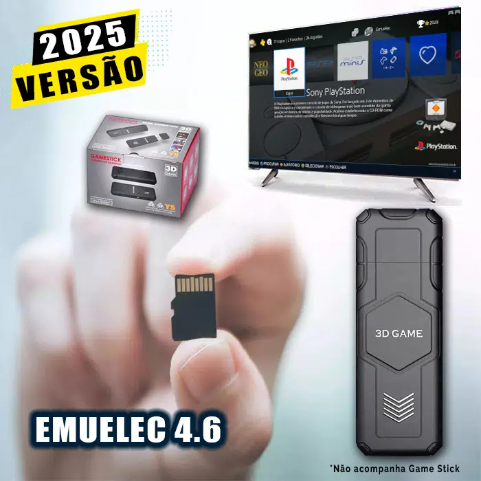 Cartão 128Gb com Imagem 5.0 e Jogos para Game Stick Y5
