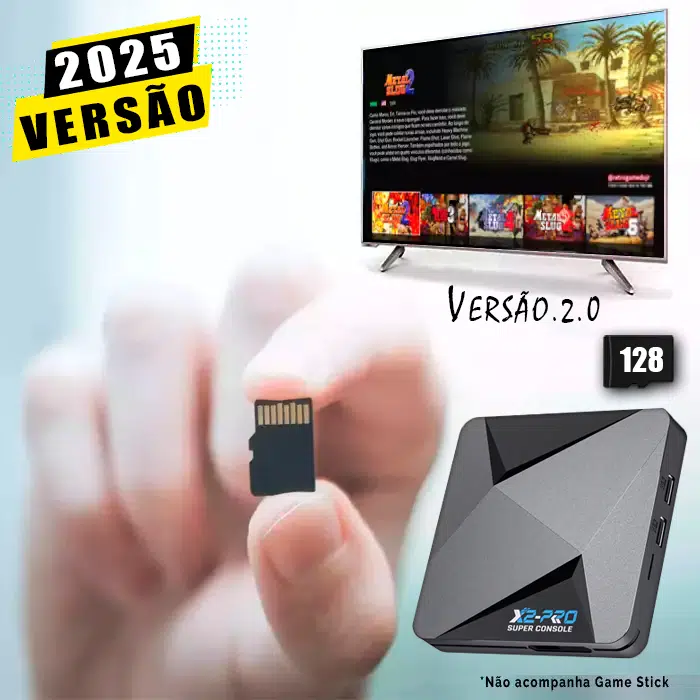 Cartão 128GB com Imagem para Super Consoles X2 Pro Ver 2.0 128Gb Emuelec 4.8