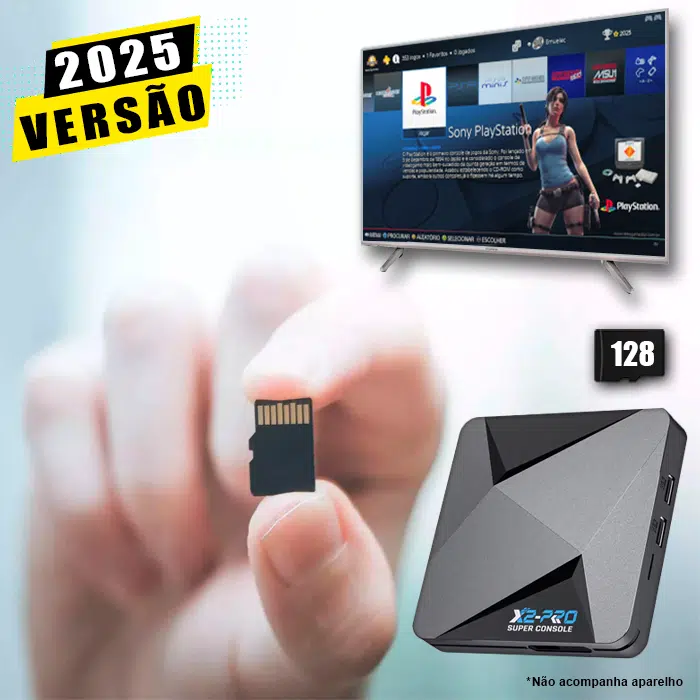 Cartão 128Gb com Imagem 4.0 e Jogos - Super Console X2 Pro