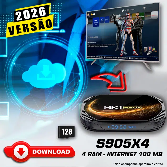Download Imagem 5.0 com Jogos (128Gb) para RetroBox HK1 Rbox s905x4 (4 Ram) e (100mb)