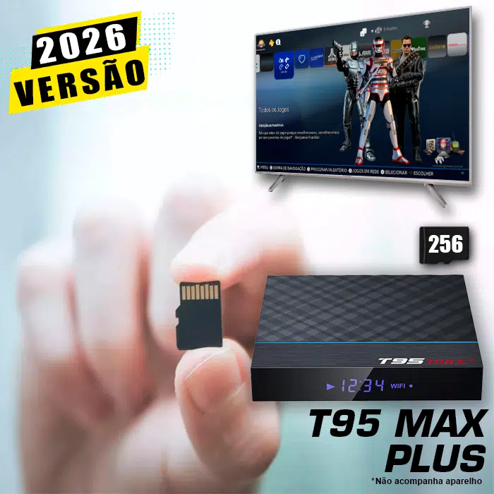 Cartão 256Gb com Imagem 5.0 e Jogos para RetroBox T95 Max+ s905x3 (4 Ram)