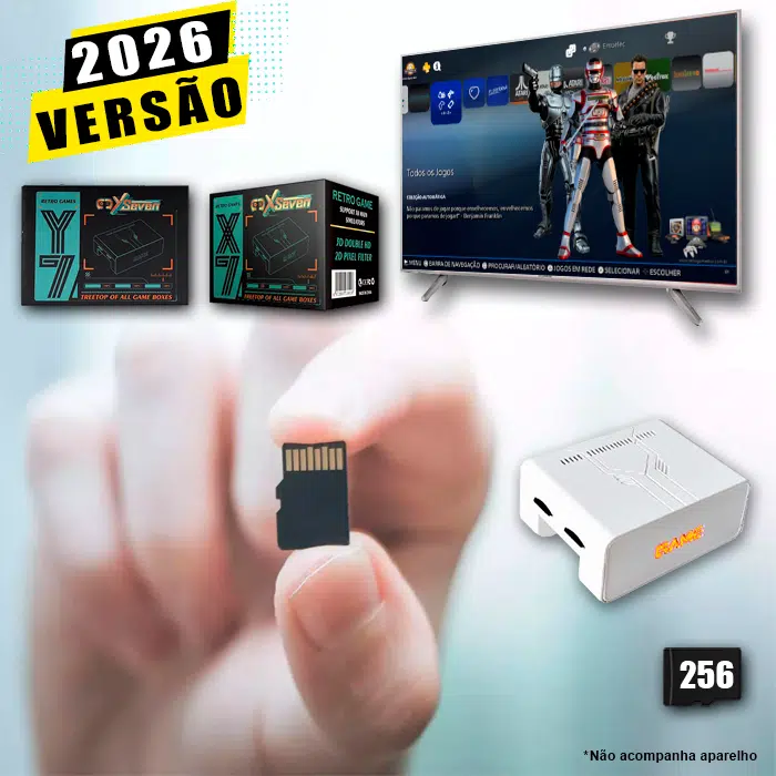 Cartão 256Gb com Imagem 5.0 e Jogos para Game Stick Y7