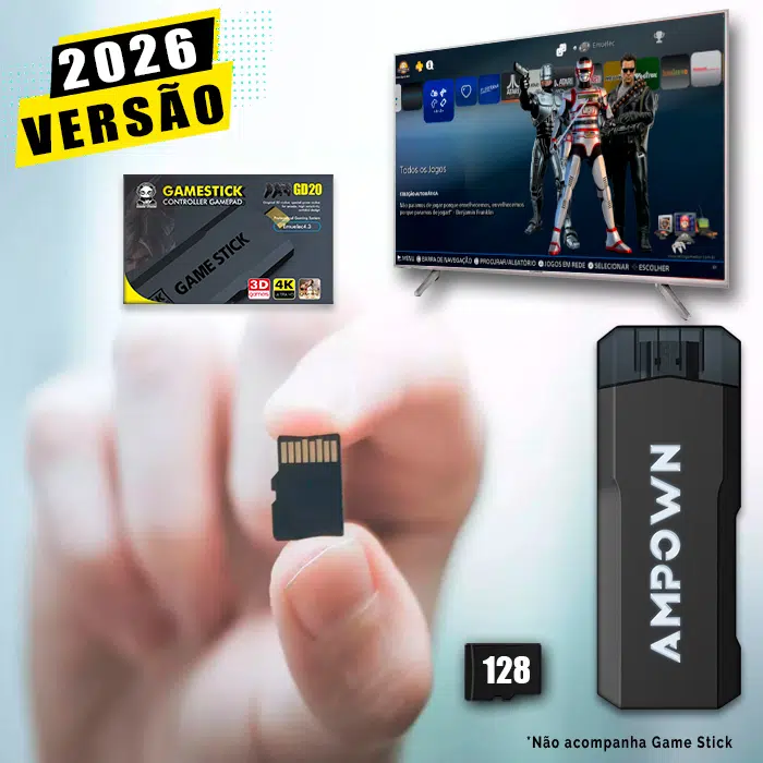 Cartão 128Gb com Imagem 6.0 e Jogos para Game Stick GD20