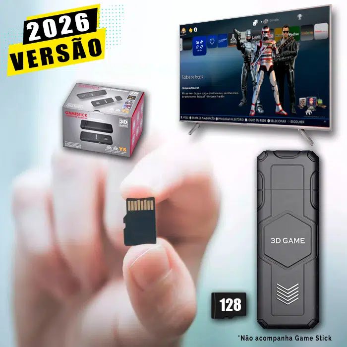 Cartão 128Gb com Imagem 6.0 e Jogos para Game Stick Y5