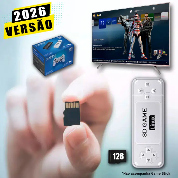 Cartão 128Gb com Imagem 6.0 e Jogos para Game Stick Y6