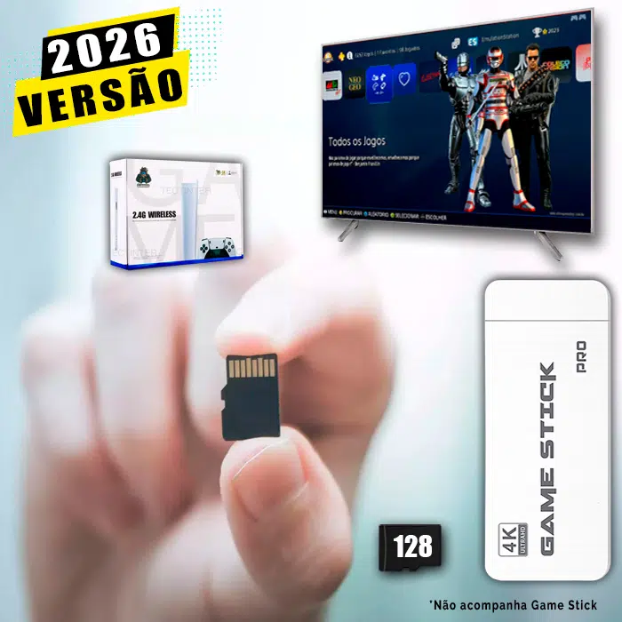 Cartão 128Gb com Imagem 3.0 e Jogos para Game Stick M15 Pro