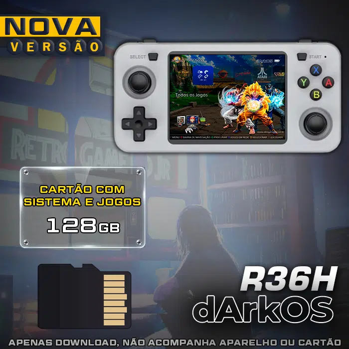 Cartão 128Gb com Imagem 4.0 e Jogos para Portátil R36H