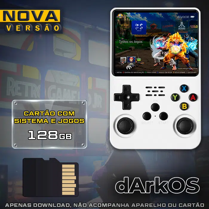 Cartão 128Gb com Imagem 4.0 e Jogos para Portátil R36S