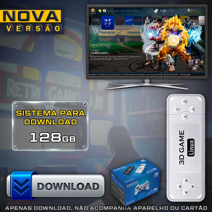 Download Imagem 7.0 com Jogos (128Gb) para Game Stick Y6