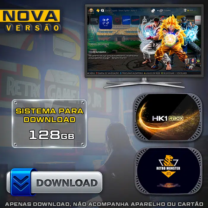 Download Imagem 6.0 com Jogos (128Gb) para Retro Monster e HK1 Rbox